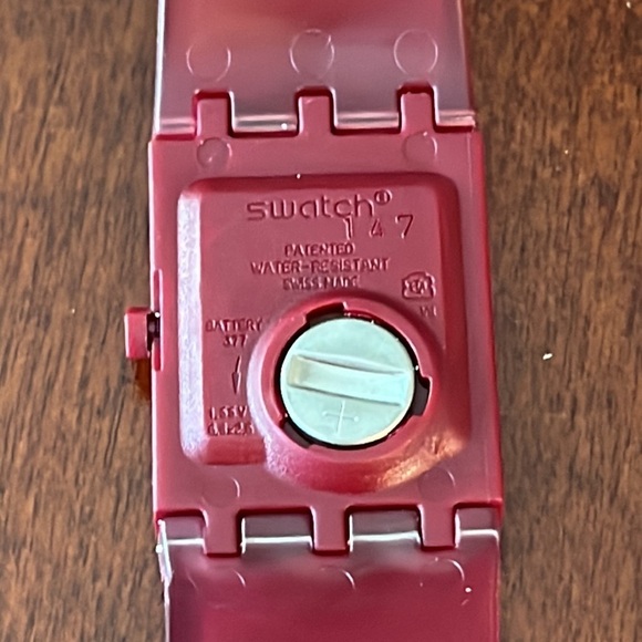 NIB Swatch SUBR102 tank watch - ombré face / two tone band with clear stripe - Picture 3 of 7
